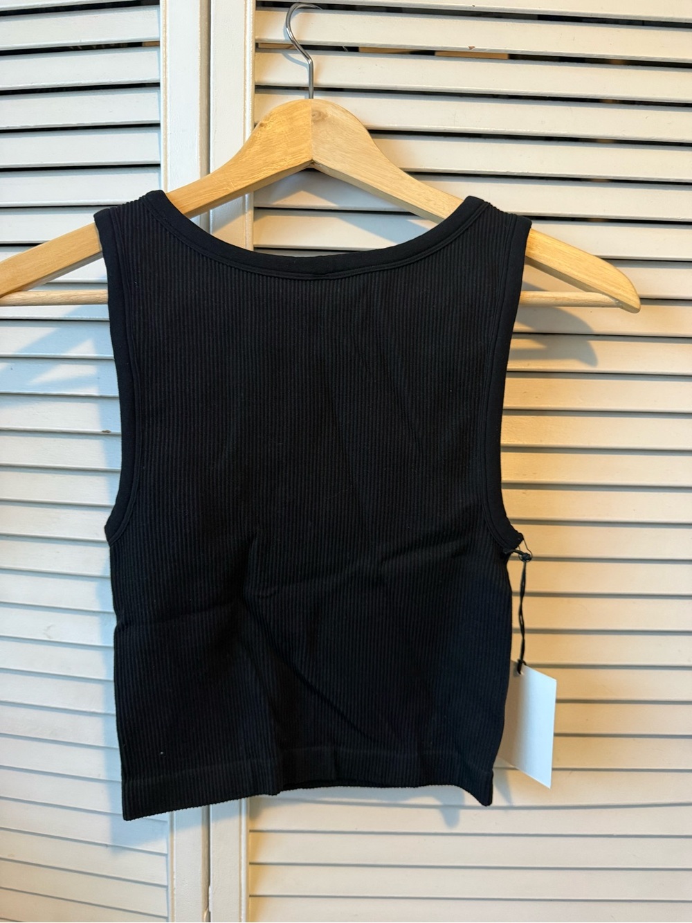 Black Ribbed Tank Top - Picture 3 of 3